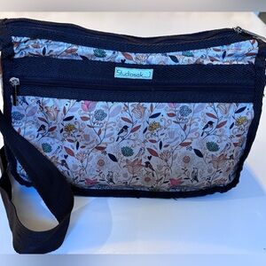 Studiosak Floral and Bird Multi zip Crossbody Bag, discontinued line